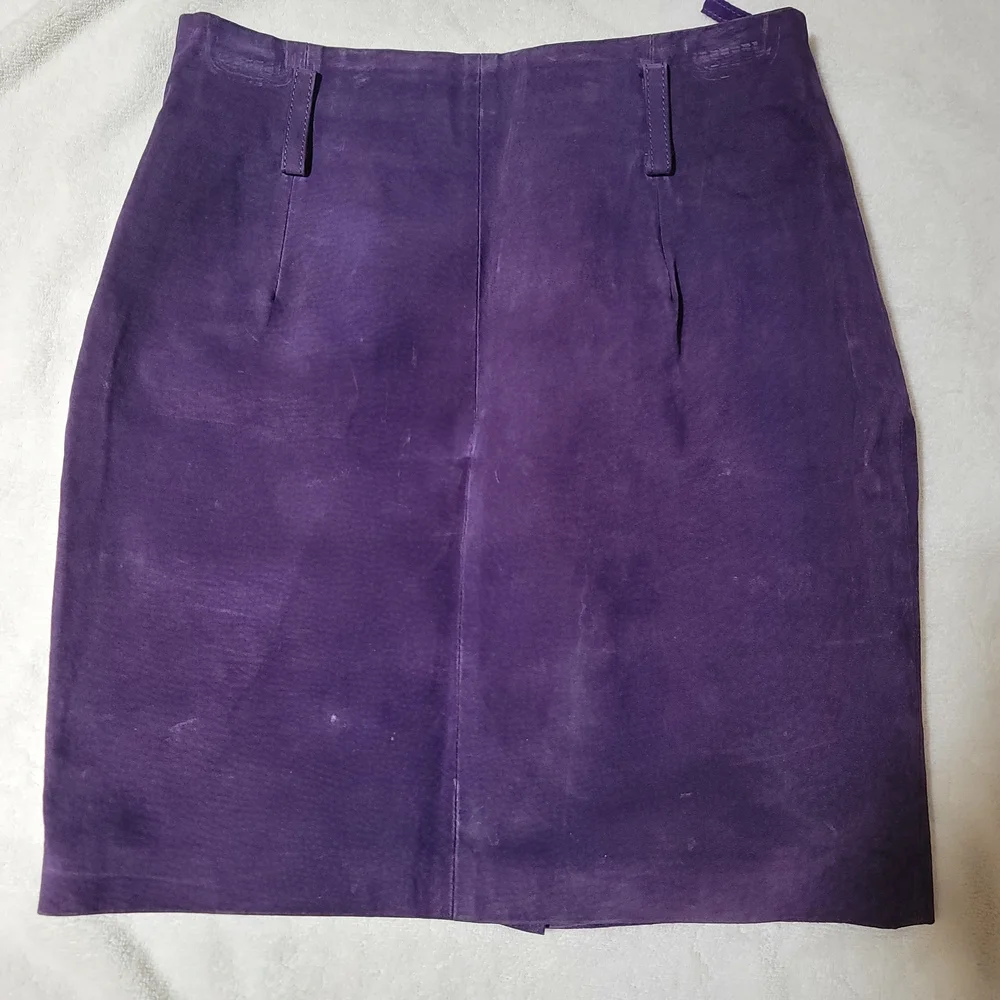 Vintage Express Purple Suede Skirt - Picture 6 of 12